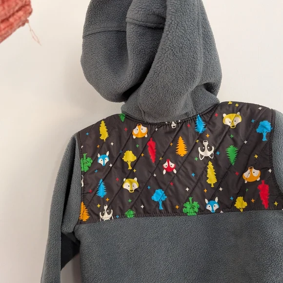 Boys Columbia 3T Gray Fleece Jacket With Forced Animals And Trees - Picture 3 of 5